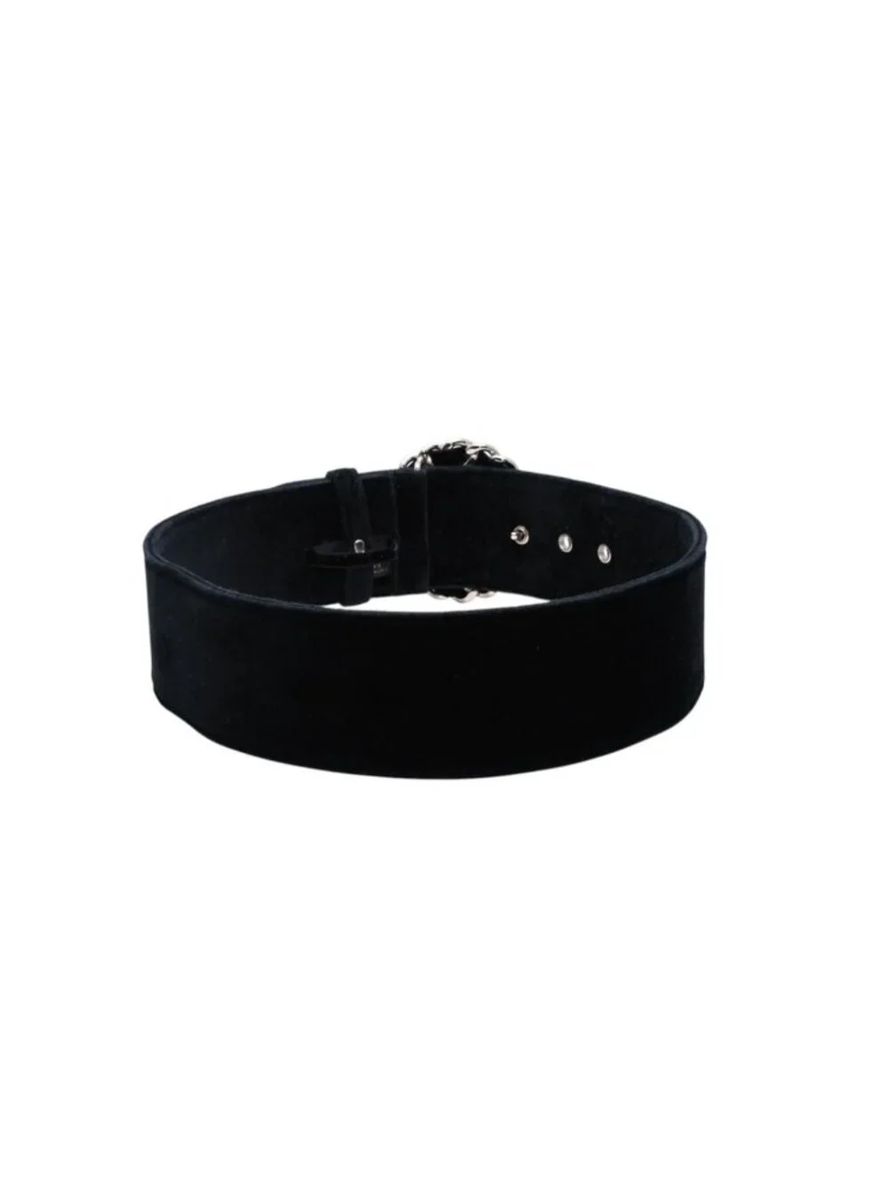Chanel Belt Velvet Velour 65/26 Black Gold